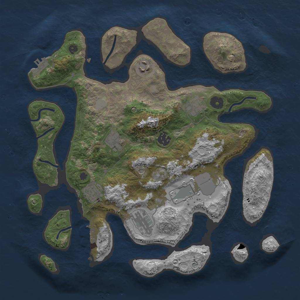 Rust Map: Procedural Map, Size: 3500, Seed: 799194, 15 Monuments