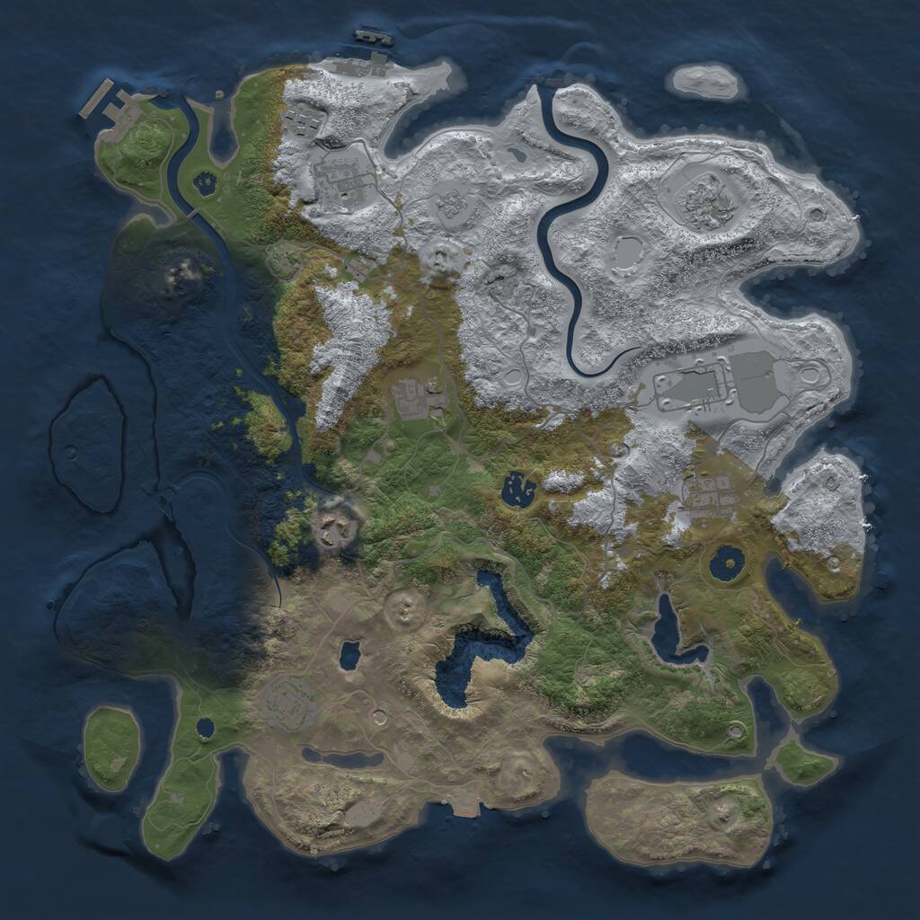 Rust Map: Procedural Map, Size: 4000, Seed: 838640, 15 Monuments