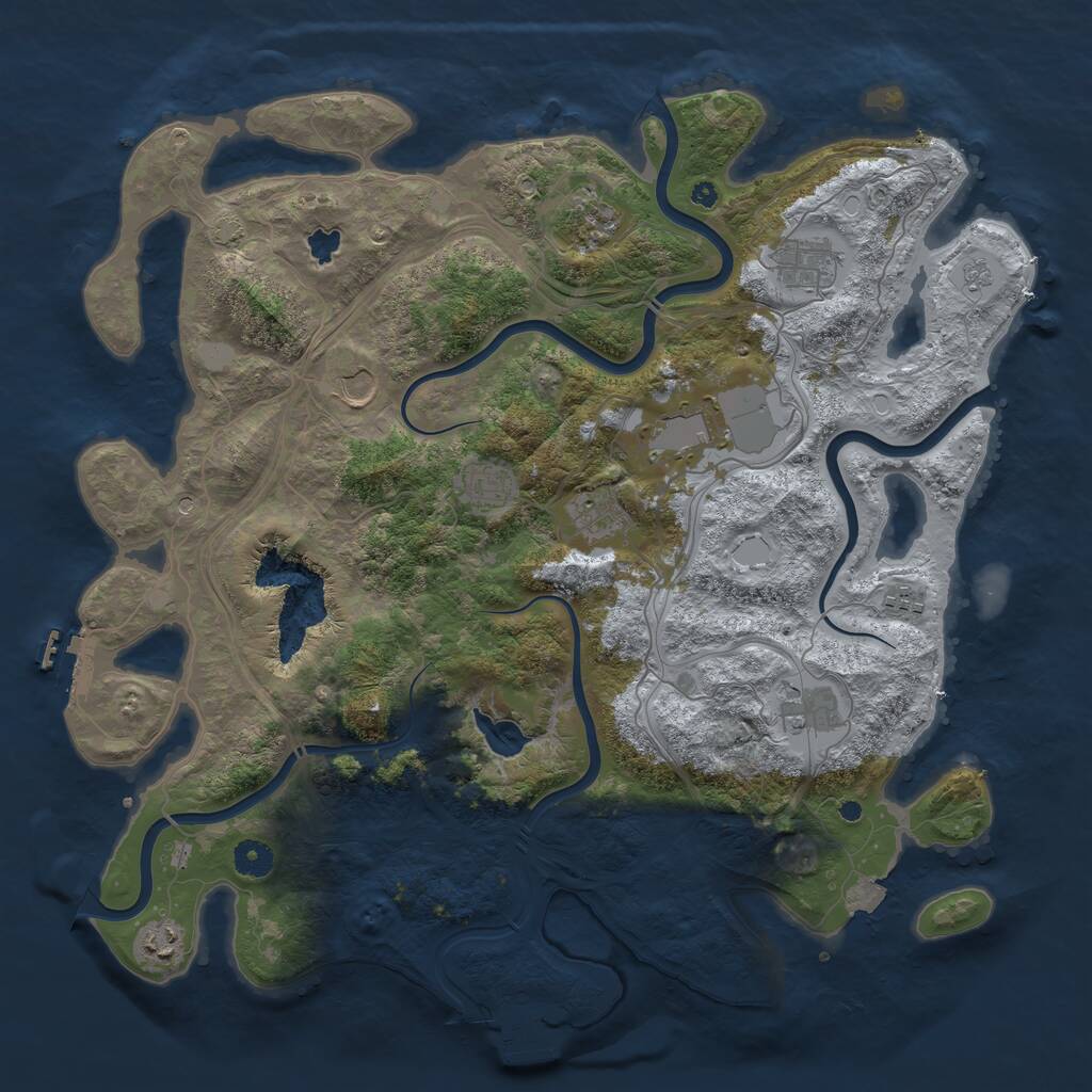 Rust Map: Procedural Map, Size: 4250, Seed: 432493, 15 Monuments