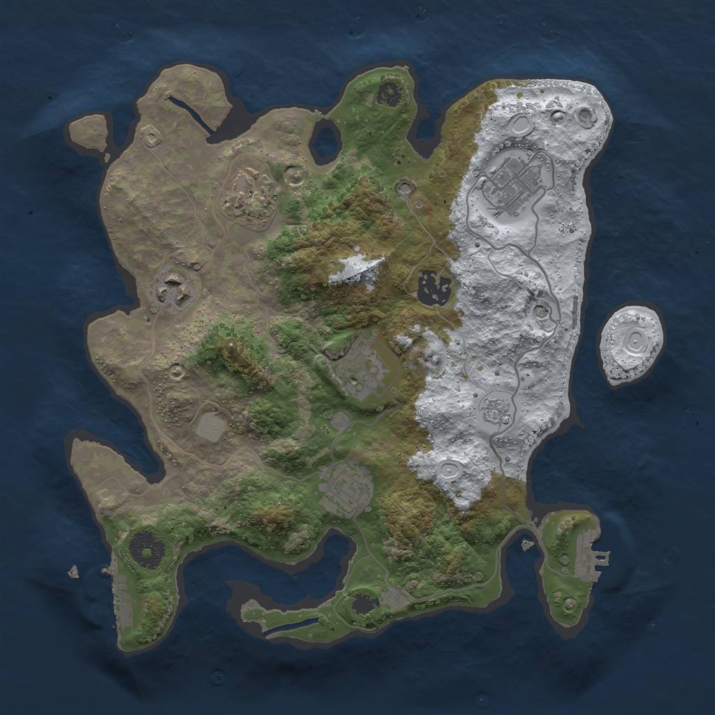 Rust Map: Procedural Map, Size: 3000, Seed: 69729987, 15 Monuments