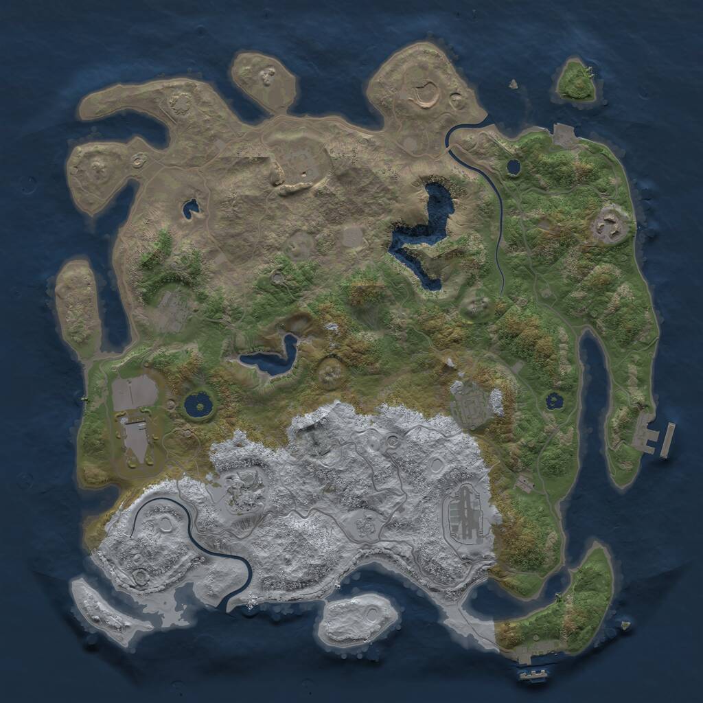 Rust Map: Procedural Map, Size: 4000, Seed: 264453, 14 Monuments