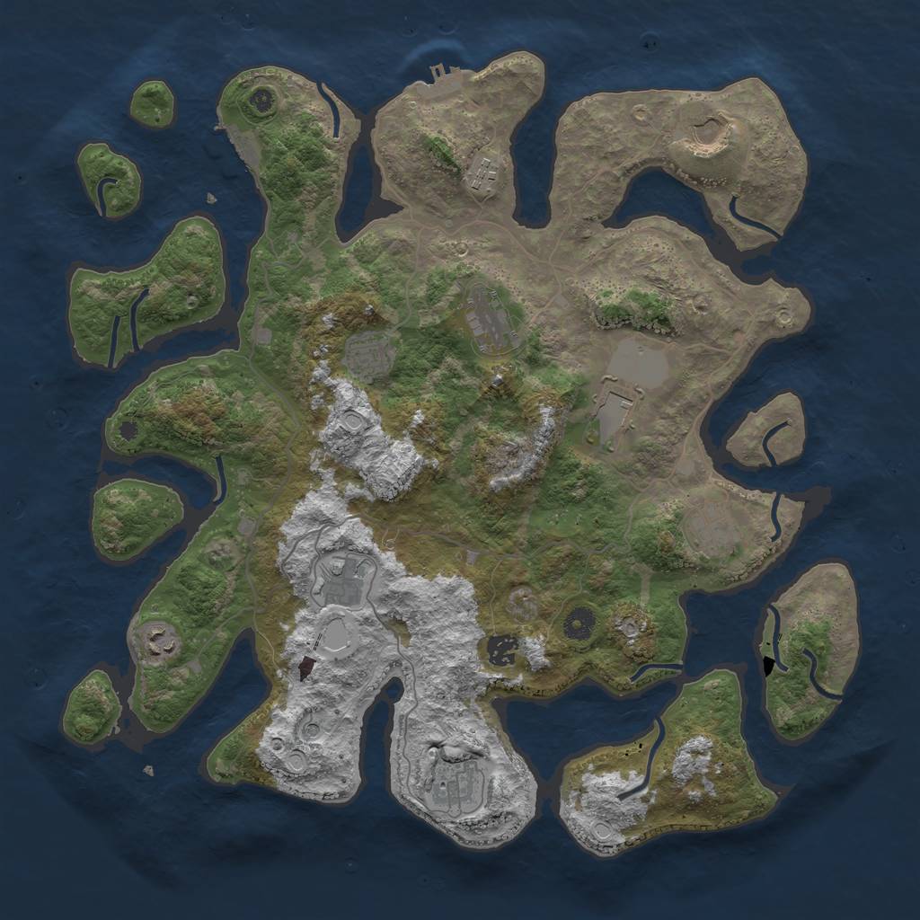 Rust Map: Procedural Map, Size: 4250, Seed: 833419, 18 Monuments