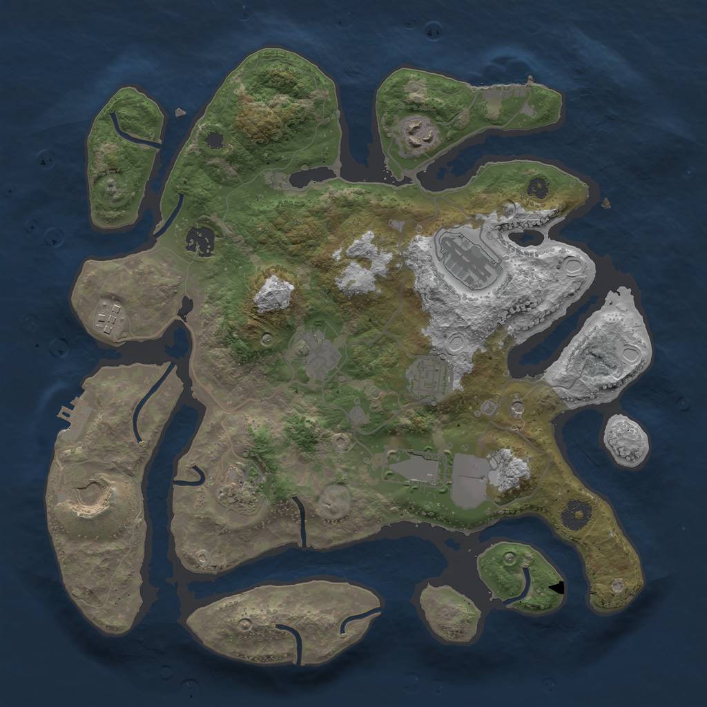 Rust Map: Procedural Map, Size: 3500, Seed: 5783, 17 Monuments