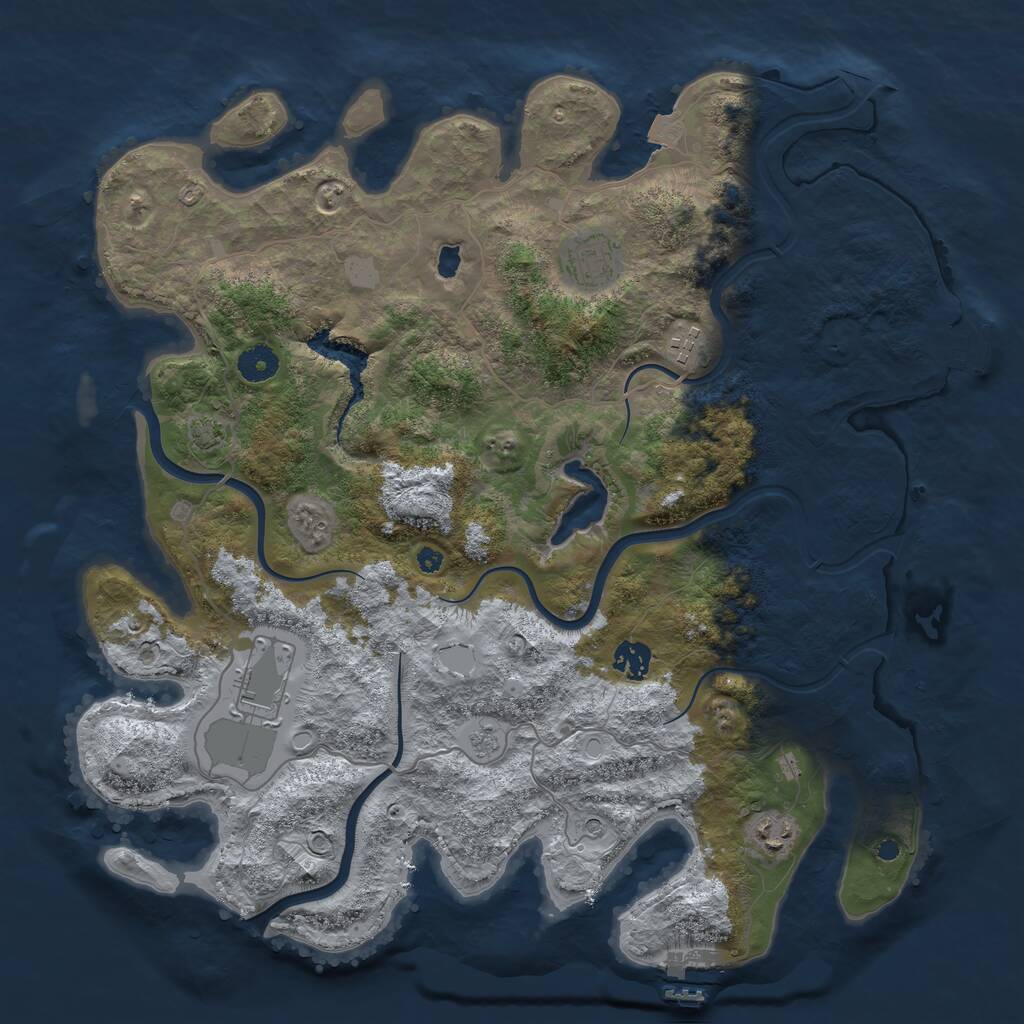 Rust Map: Procedural Map, Size: 4000, Seed: 2503, 11 Monuments