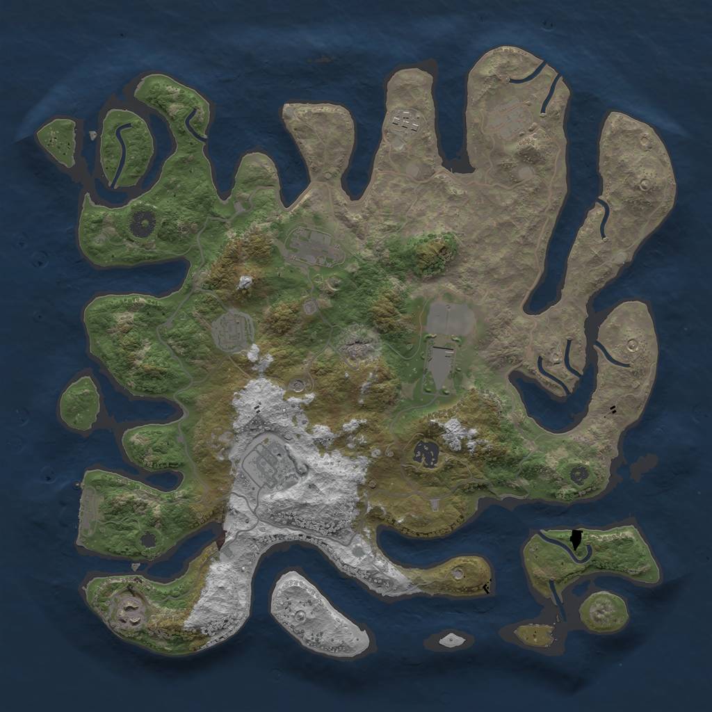 Rust Map: Procedural Map, Size: 4000, Seed: 706542, 12 Monuments