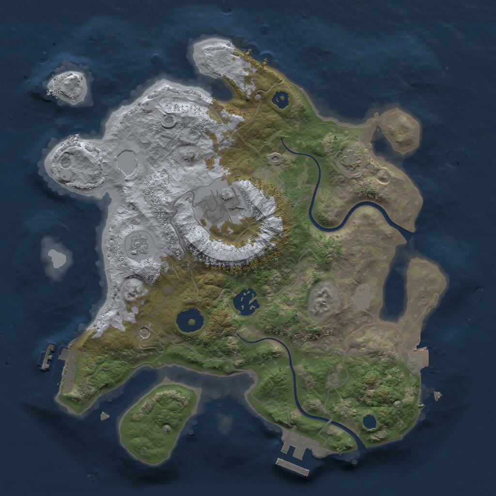 Rust Map: Procedural Map, Size: 2930, Seed: 34534, 8 Monuments