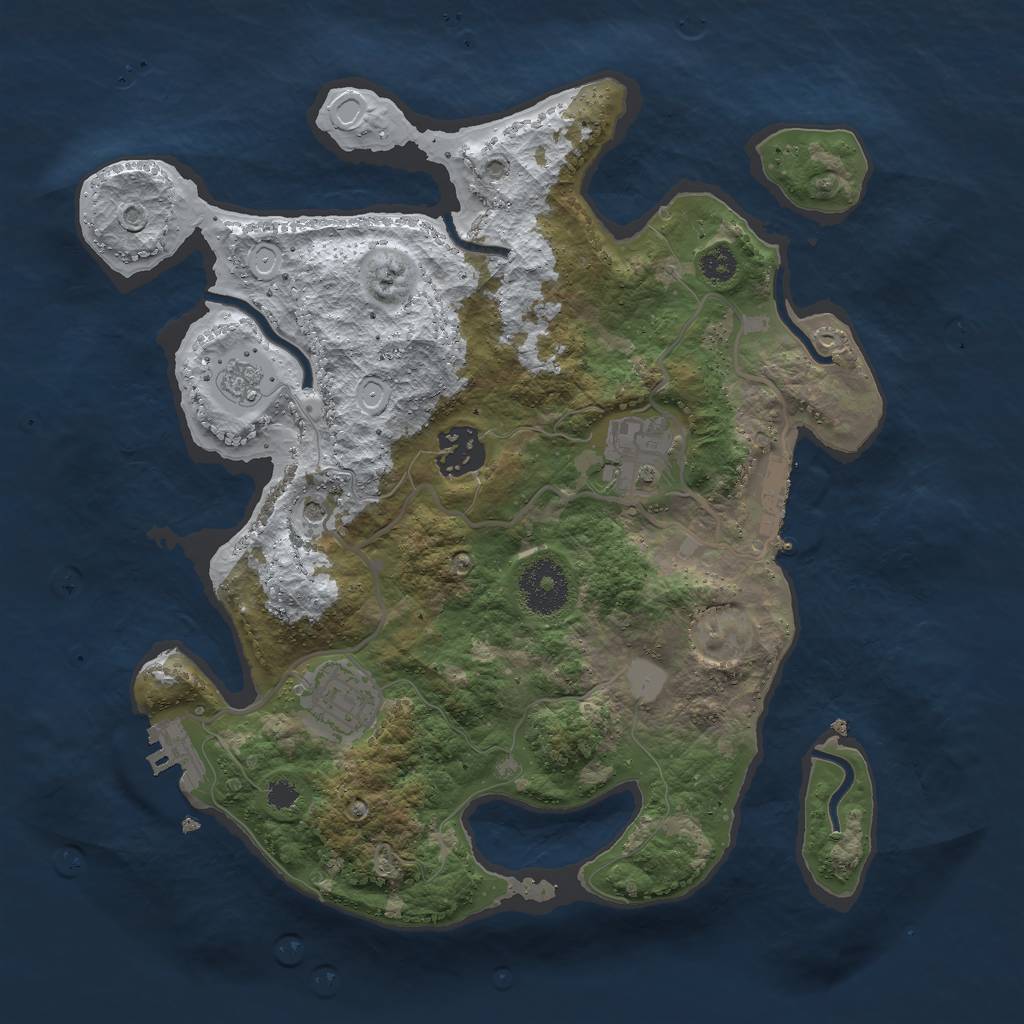 Rust Map: Procedural Map, Size: 3000, Seed: 919627221, 12 Monuments