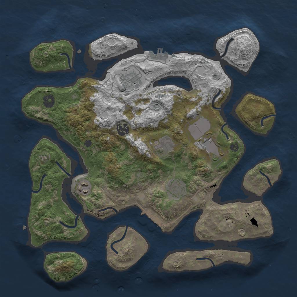 Rust Map: Procedural Map, Size: 3500, Seed: 652918, 14 Monuments