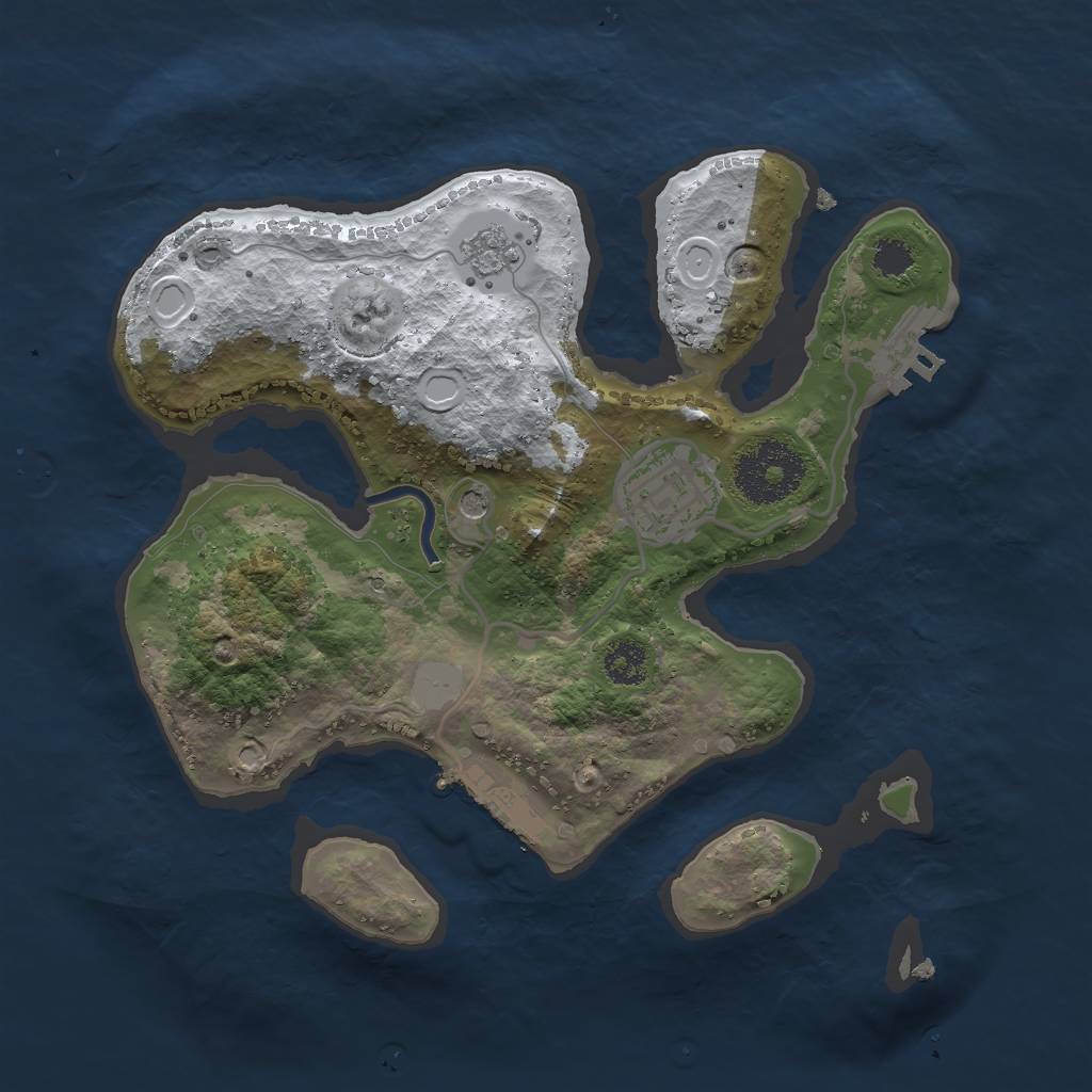 Rust Map: Procedural Map, Size: 2500, Seed: 488290, 10 Monuments