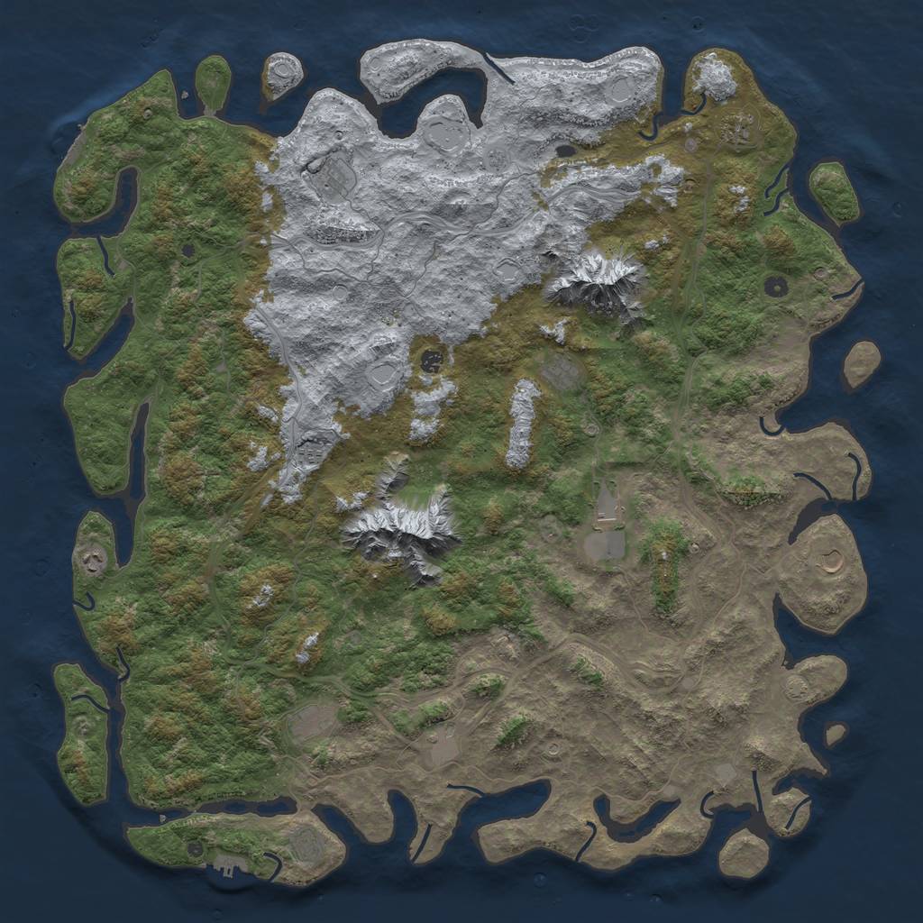 Rust Map: Procedural Map, Size: 6000, Seed: 227, 19 Monuments