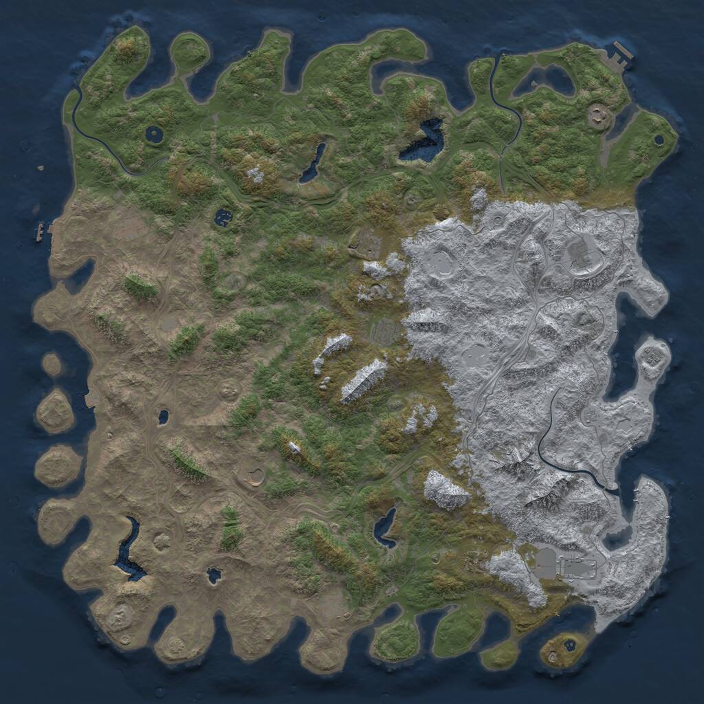 Rust Map: Procedural Map, Size: 6000, Seed: 927, 17 Monuments