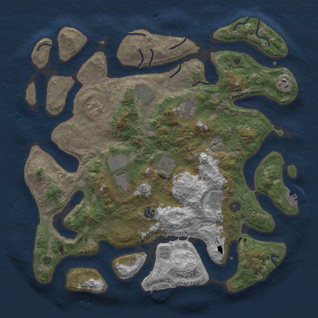 Rust Map: Procedural Map, Size: 4250, Seed: 238427, 14 Monuments