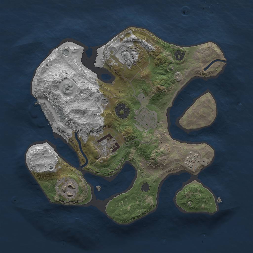 Rust Map: Procedural Map, Size: 2500, Seed: 1503014704, 9 Monuments