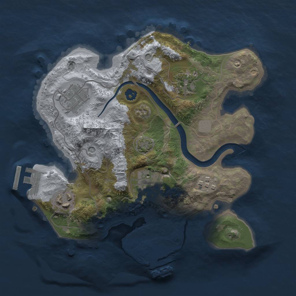 Rust Map: Procedural Map, Size: 2500, Seed: 1503014704, 10 Monuments
