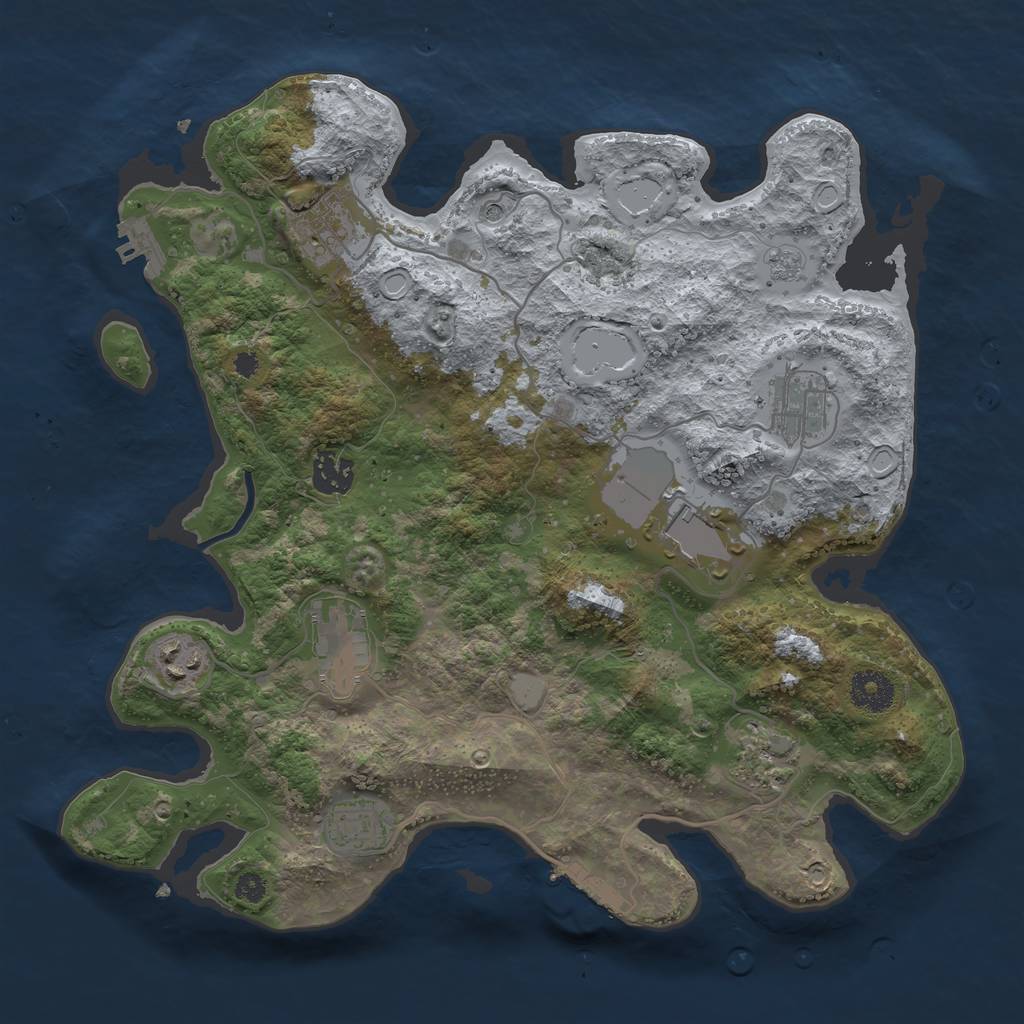 Rust Map: Procedural Map, Size: 3500, Seed: 358926546, 15 Monuments