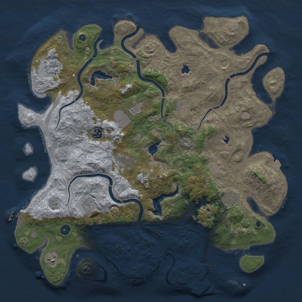 Rust Map: Procedural Map, Size: 4500, Seed: 22207343, 17 Monuments