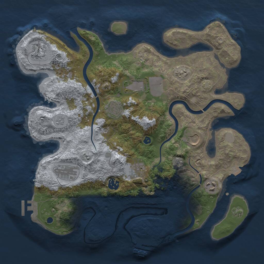 Rust Map: Procedural Map, Size: 3500, Seed: 1421029487, 15 Monuments