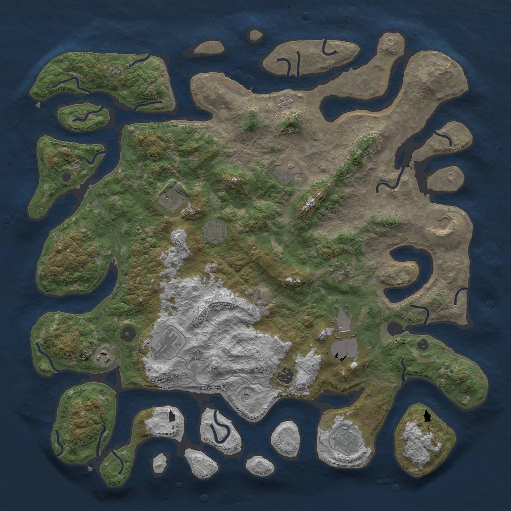 Rust Map: Procedural Map, Size: 5000, Seed: 23897456, 15 Monuments