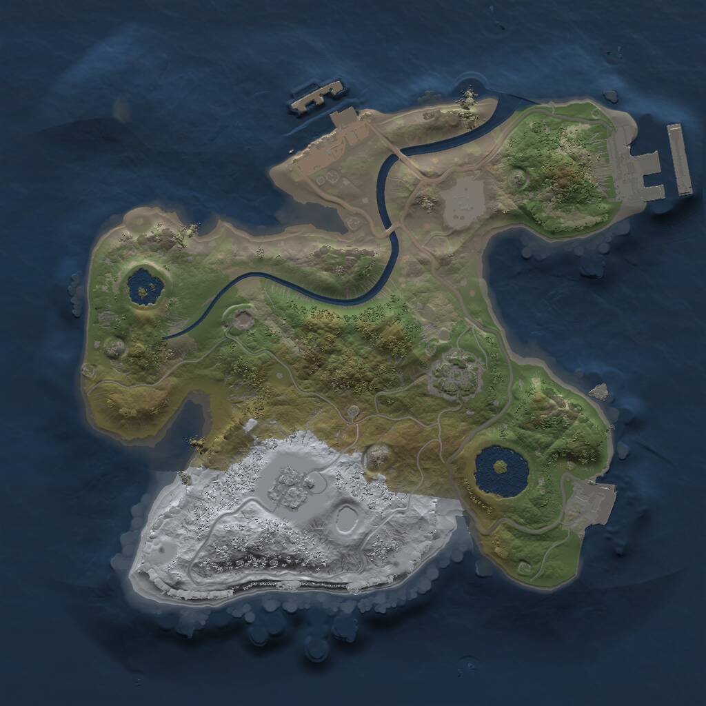 Rust Map: Procedural Map, Size: 2000, Seed: 84894515, 5 Monuments