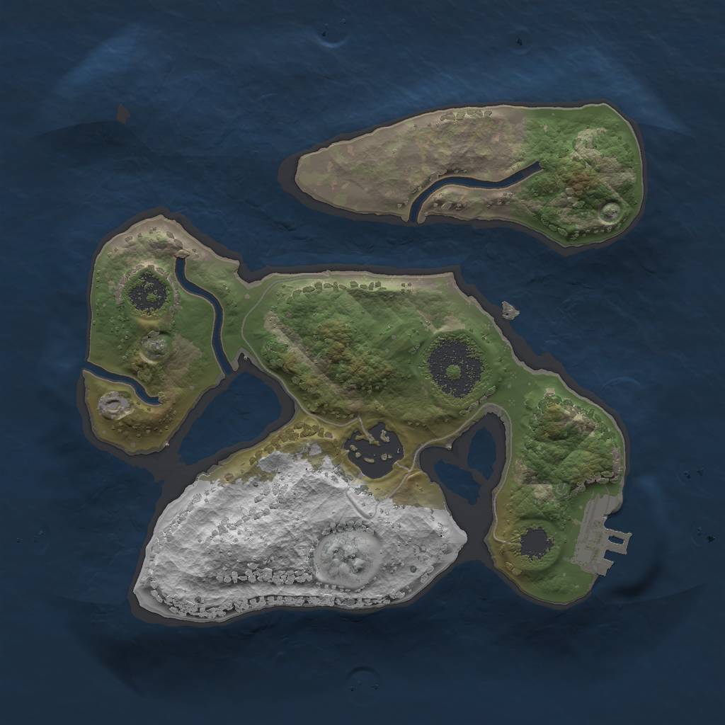 Rust Map: Procedural Map, Size: 2000, Seed: 84894515, 4 Monuments