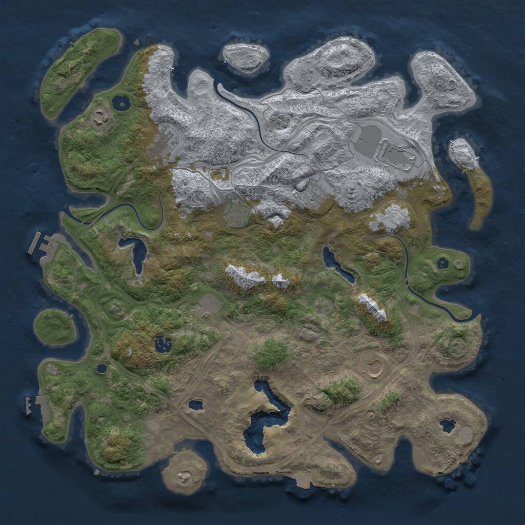 Rust Map: Procedural Map, Size: 4500, Seed: 24207343, 15 Monuments
