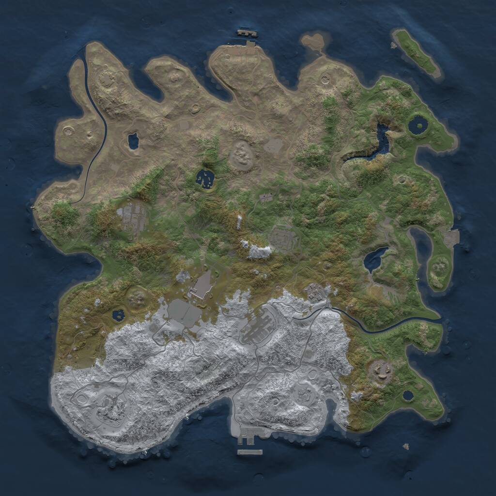 Rust Map: Procedural Map, Size: 4000, Seed: 1489745388, 14 Monuments