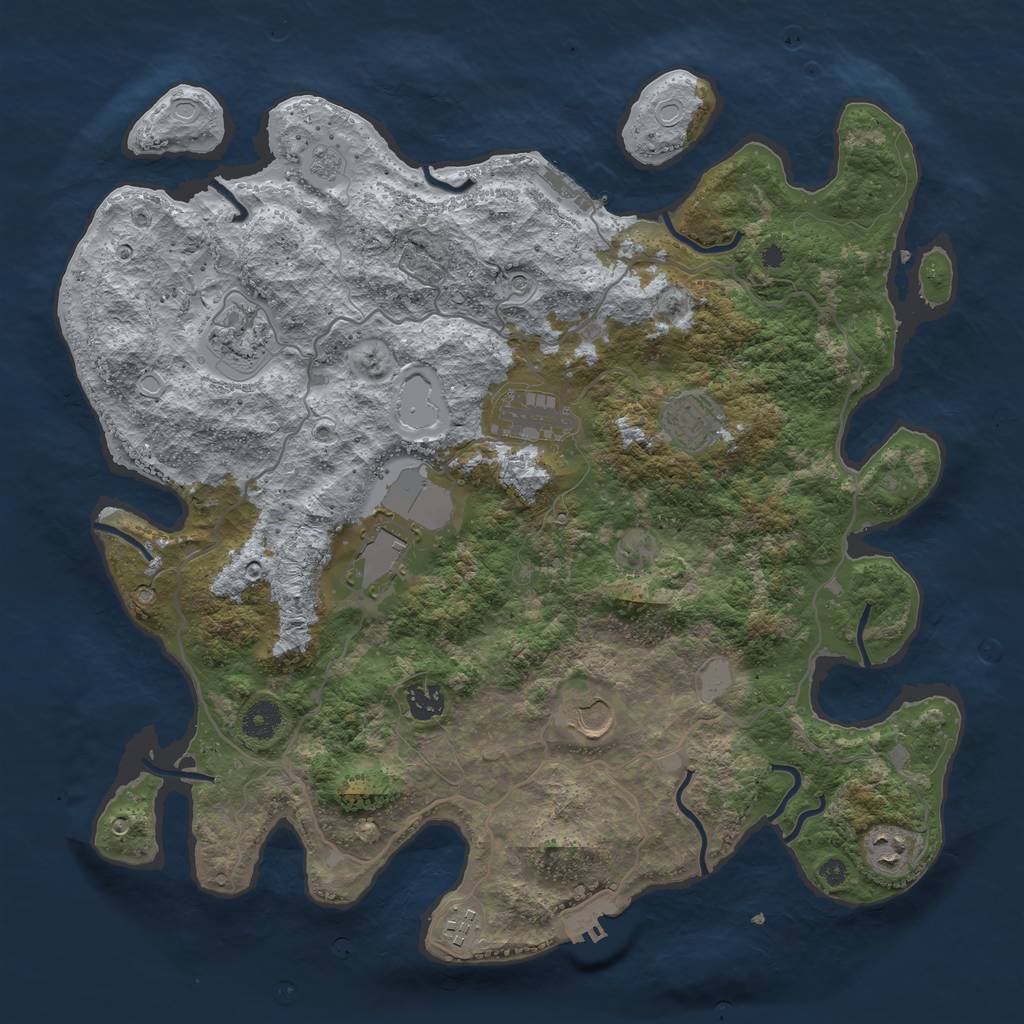Rust Map: Procedural Map, Size: 4000, Seed: 4751, 15 Monuments