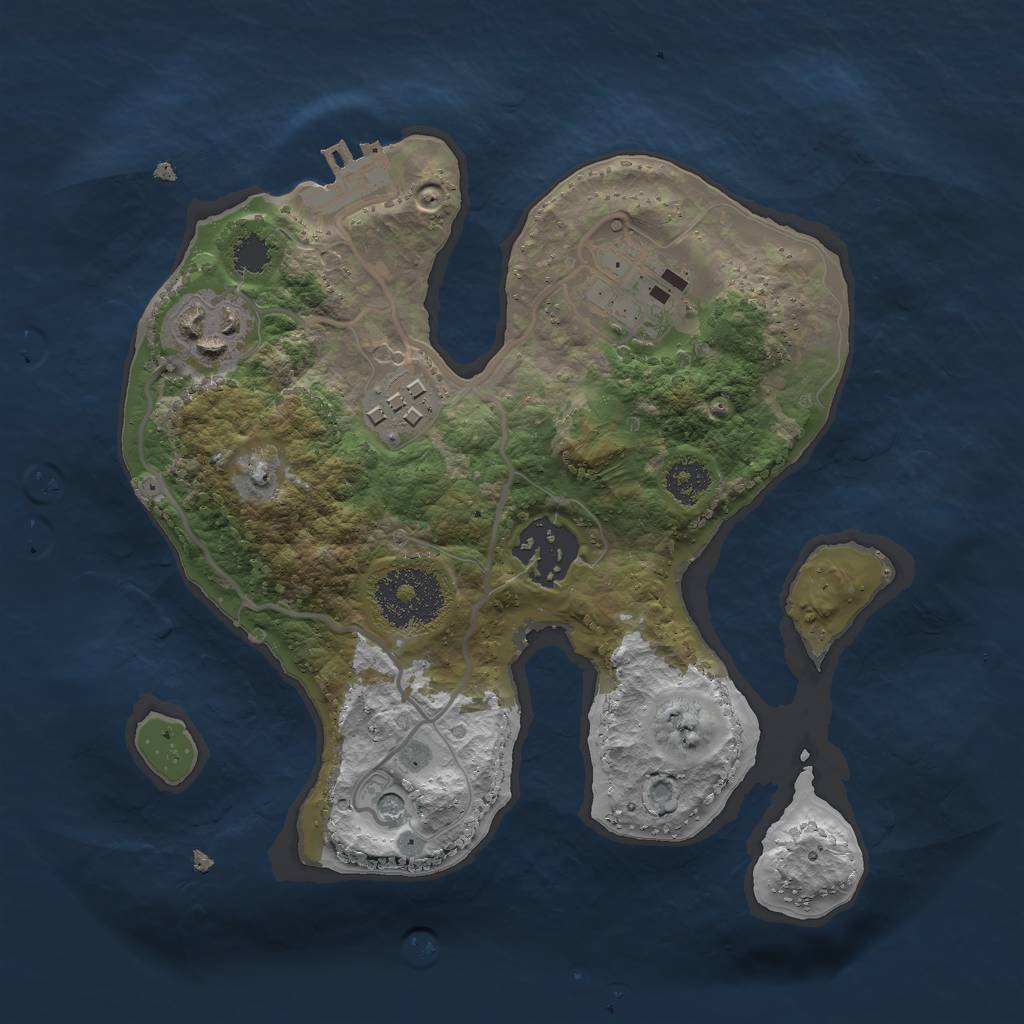 Rust Map: Procedural Map, Size: 2400, Seed: 50000, 8 Monuments