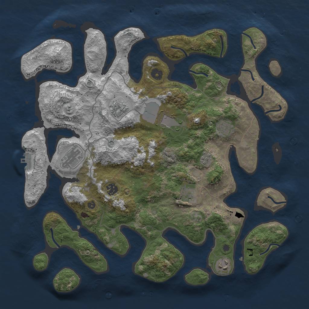 Rust Map: Procedural Map, Size: 4000, Seed: 589120, 12 Monuments