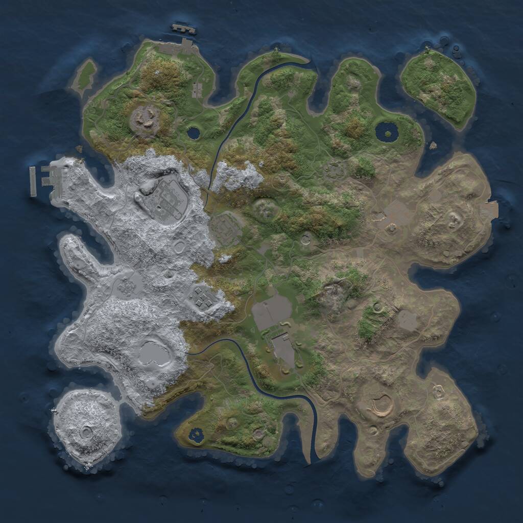 Rust Map: Procedural Map, Size: 3500, Seed: 702133079, 13 Monuments