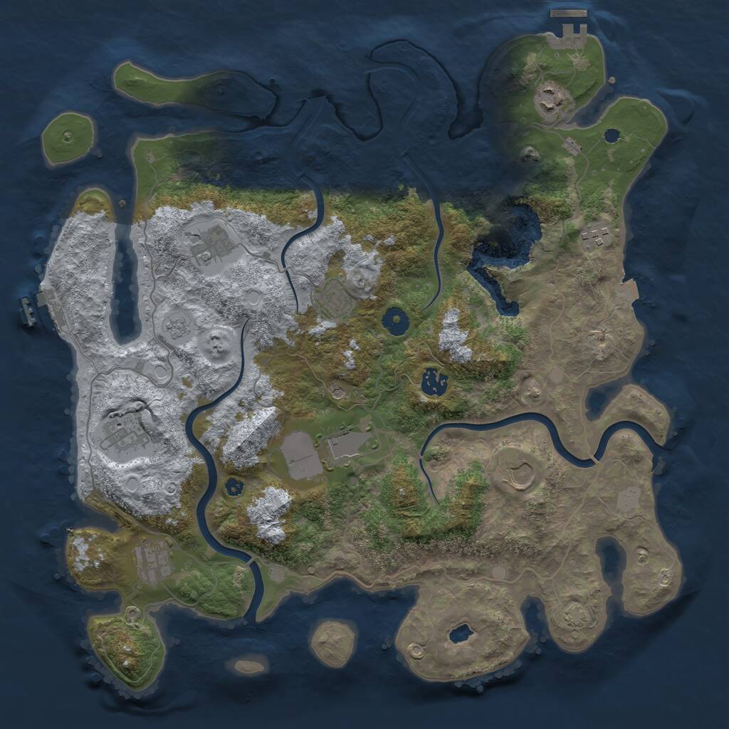 Rust Map: Procedural Map, Size: 4000, Seed: 659442693, 15 Monuments