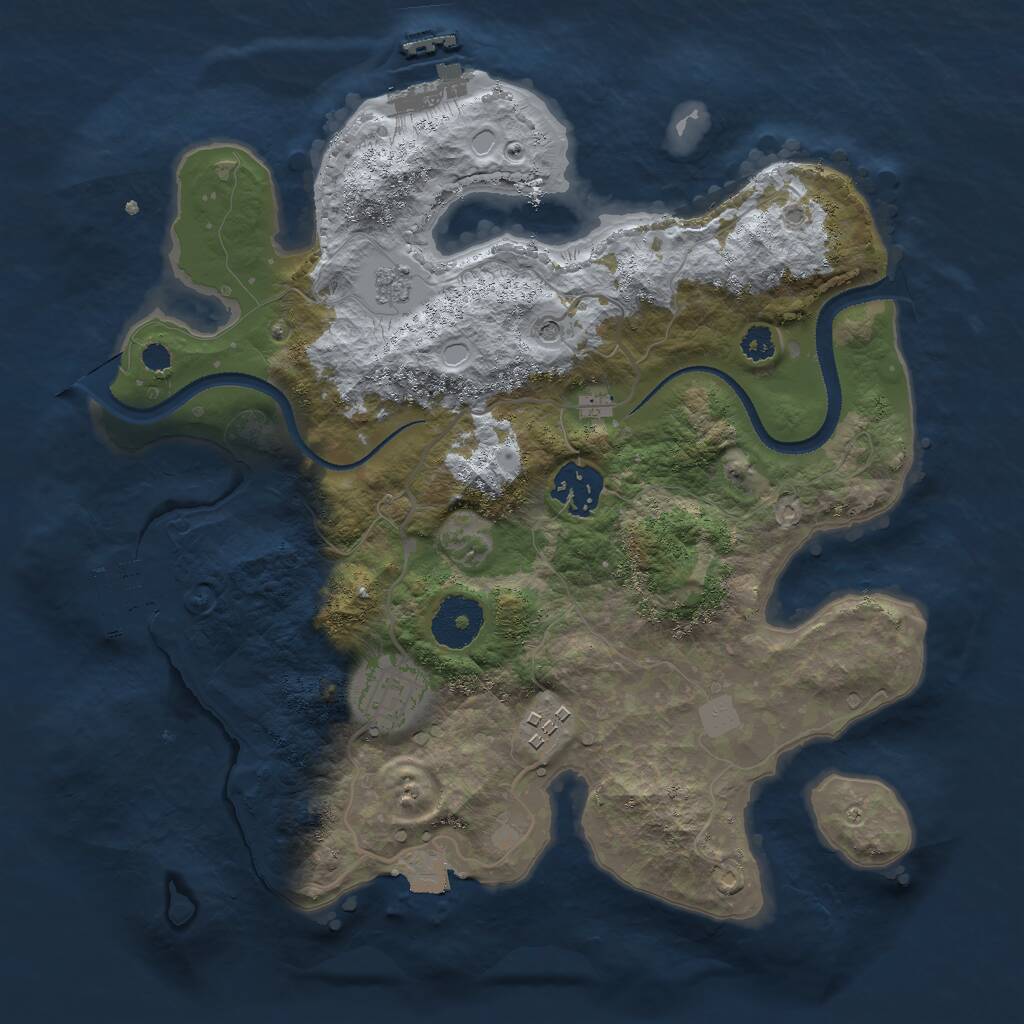 Rust Map: Procedural Map, Size: 3000, Seed: 53314898, 8 Monuments