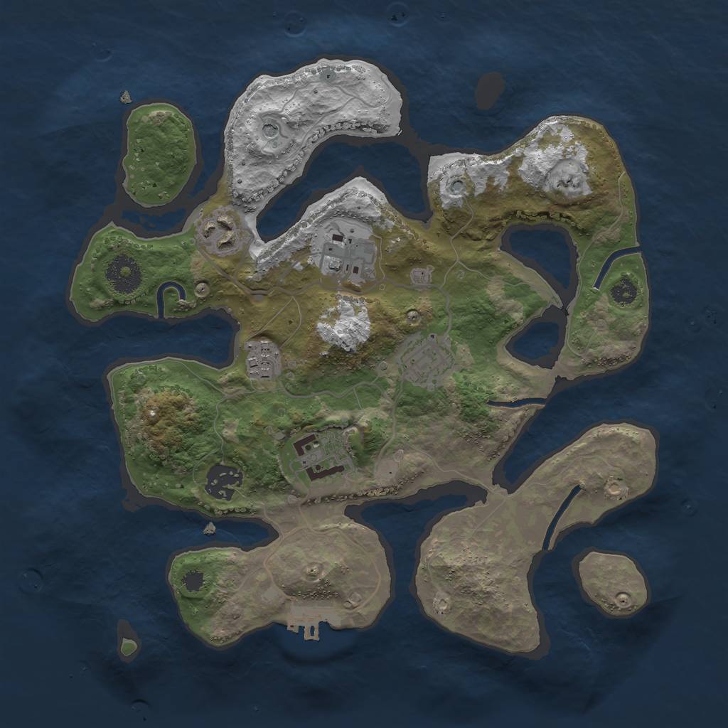 Rust Map: Procedural Map, Size: 3000, Seed: 53314898, 10 Monuments