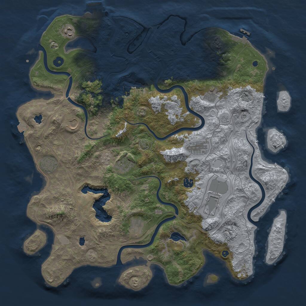 Rust Map: Procedural Map, Size: 4500, Seed: 1677584981, 17 Monuments