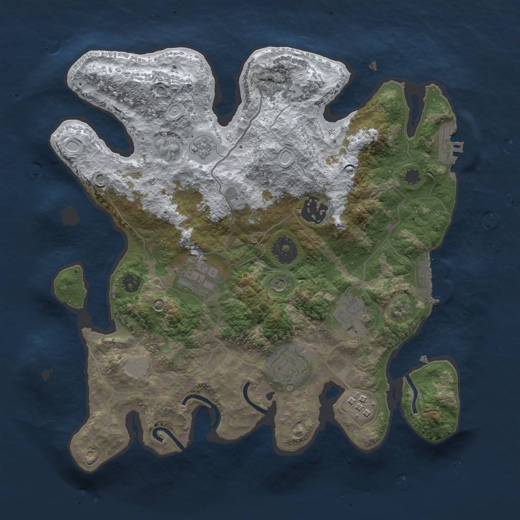 Rust Map: Procedural Map, Size: 3000, Seed: 793191, 14 Monuments