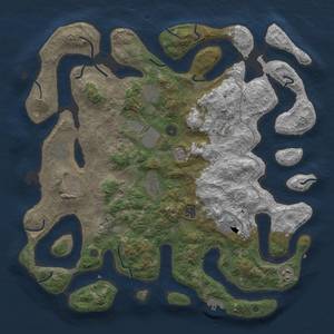 Thumbnail Rust Map: Procedural Map, Size: 4500, Seed: 166, 14 Monuments