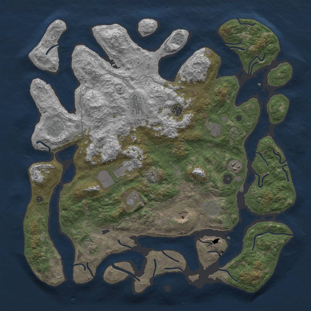 Rust Map: Procedural Map, Size: 4750, Seed: 420420, 14 Monuments