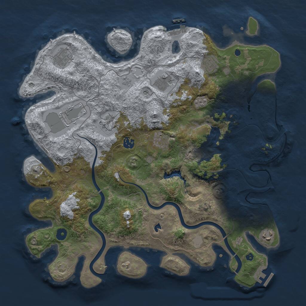 Rust Map: Procedural Map, Size: 4000, Seed: 906817, 15 Monuments