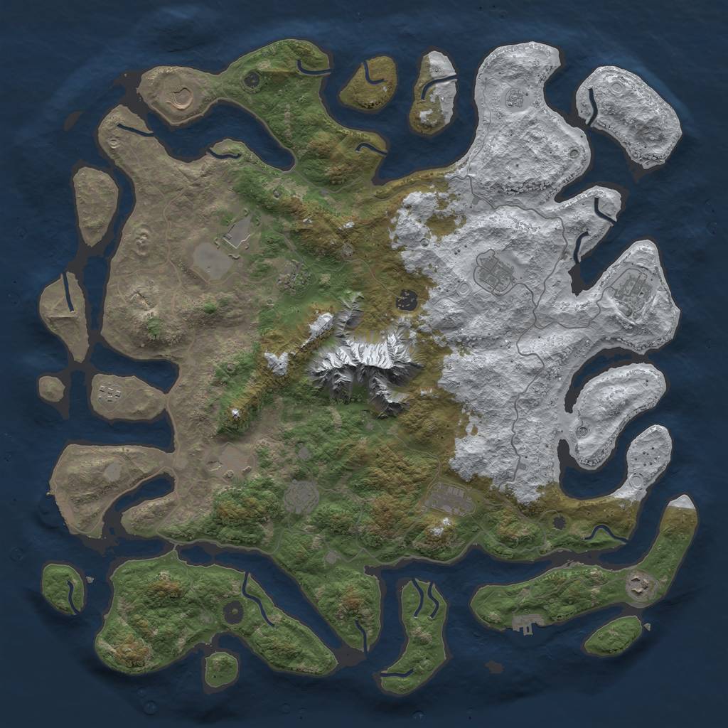Rust Map: Procedural Map, Size: 5000, Seed: 51234, 20 Monuments