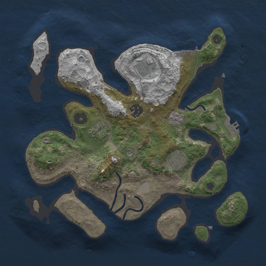 Rust Map: Procedural Map, Size: 3100, Seed: 1234, 13 Monuments