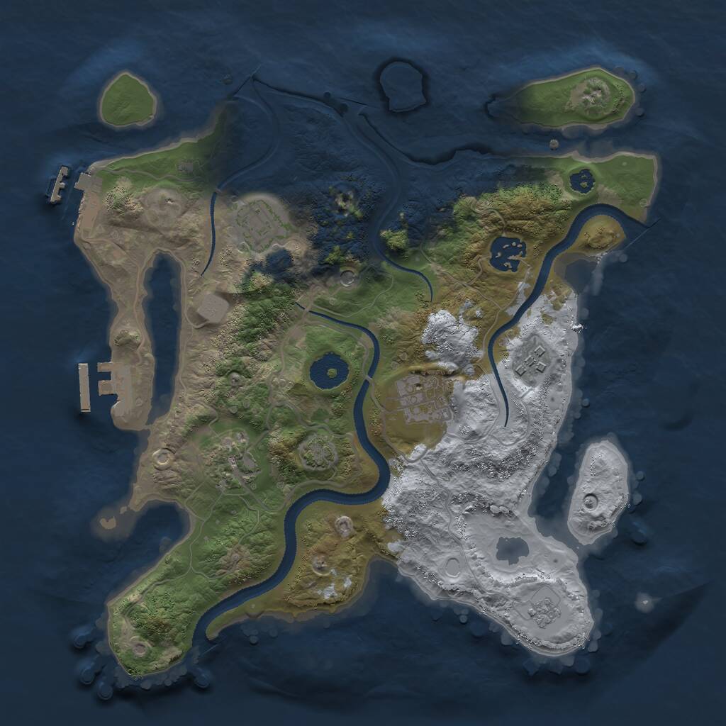 Rust Map: Procedural Map, Size: 3000, Seed: 2003600422, 11 Monuments