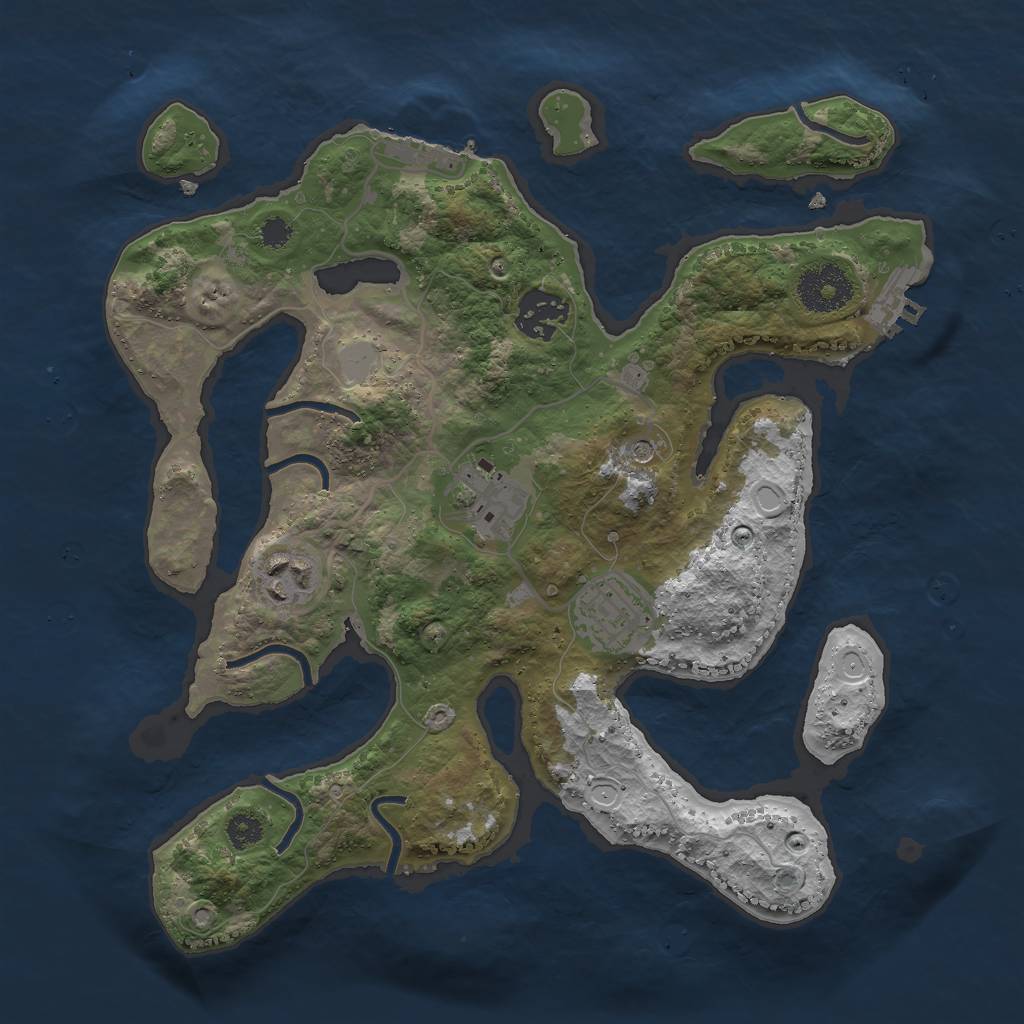 Rust Map: Procedural Map, Size: 3000, Seed: 2003600422, 12 Monuments