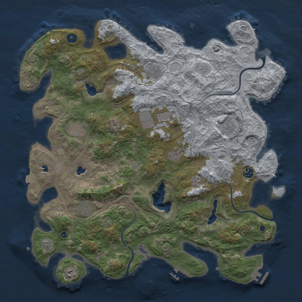 Rust Map: Procedural Map, Size: 4500, Seed: 1638714587, 15 Monuments