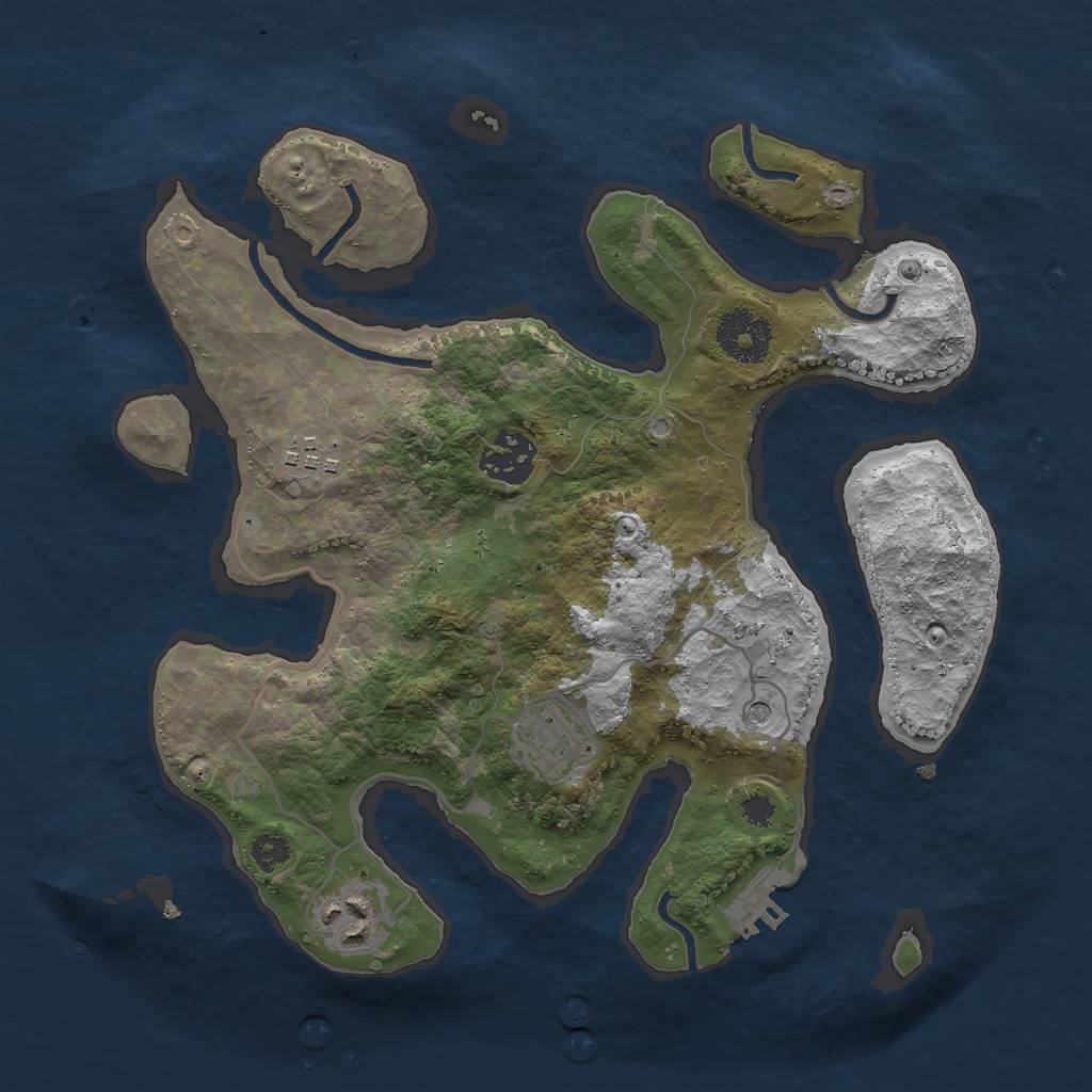 Rust Map: Procedural Map, Size: 3000, Seed: 1774509416, 8 Monuments