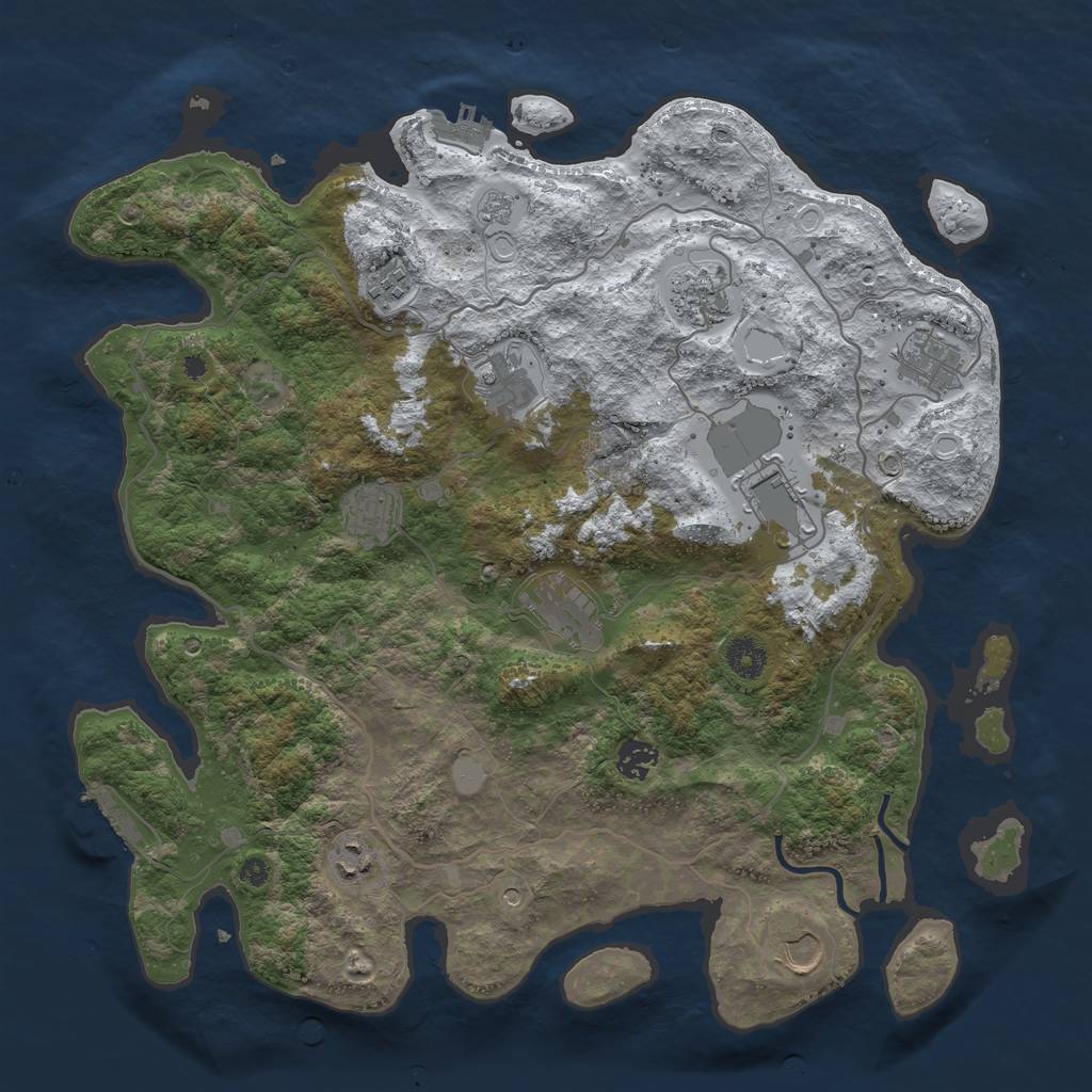 Rust Map: Procedural Map, Size: 4000, Seed: 172782, 19 Monuments