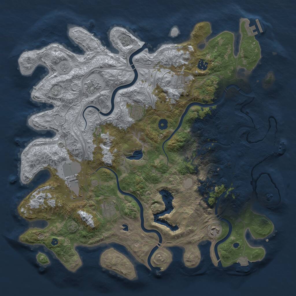 Rust Map: Procedural Map, Size: 4250, Seed: 32451, 14 Monuments