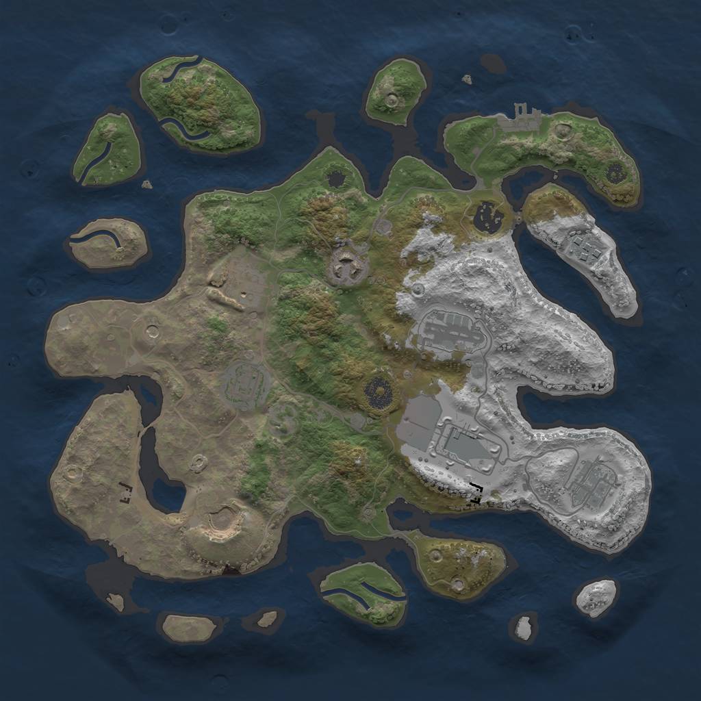 Rust Map: Procedural Map, Size: 3500, Seed: 5368723, 13 Monuments