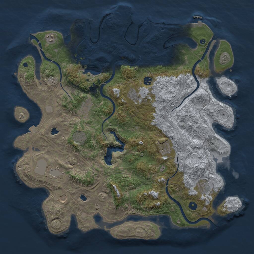 Rust Map: Procedural Map, Size: 4500, Seed: 54465654, 16 Monuments
