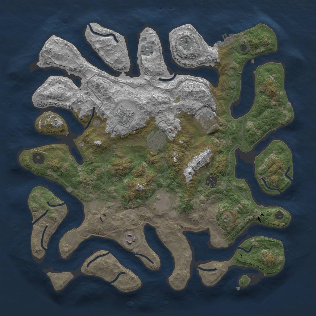 Rust Map: Procedural Map, Size: 4000, Seed: 260964, 11 Monuments