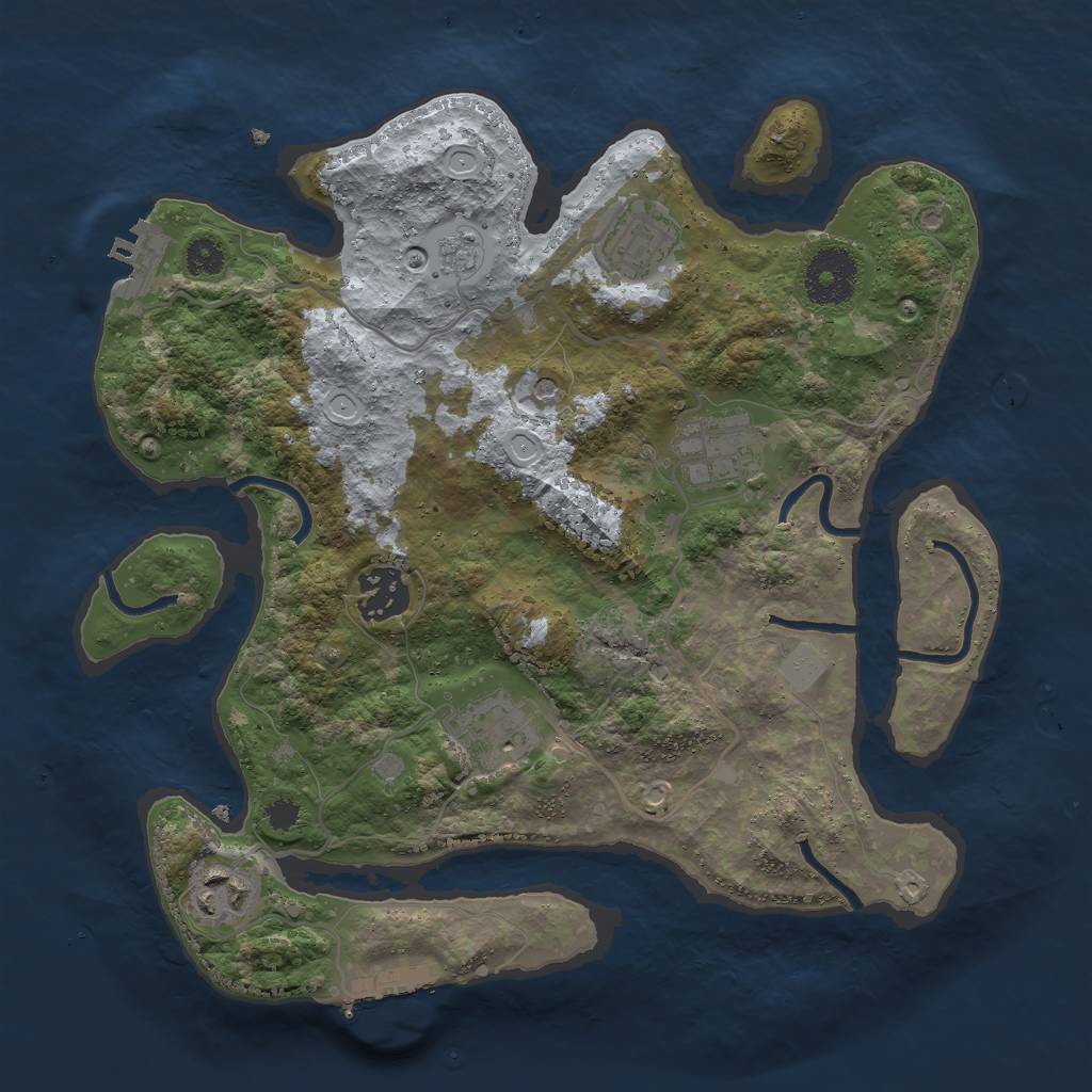 Rust Map: Procedural Map, Size: 3000, Seed: 486536569, 14 Monuments